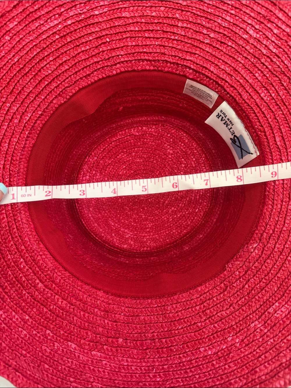 BETMAR Wine Red Braided Straw Hat with Bow Trim - Picture 14 of 14